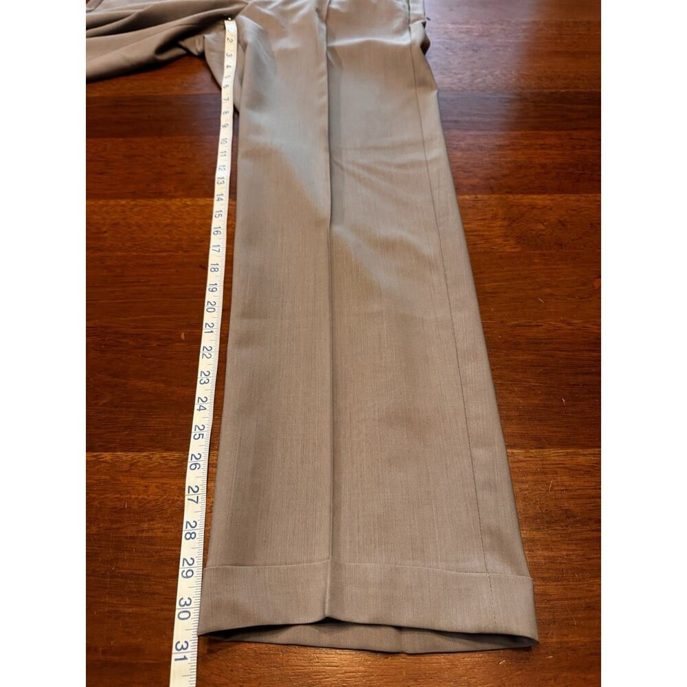 35 X 31 Zanella Todd Solid Light Gray Wool Flat Front Dress Pants Cuffed - Picture 8 of 9